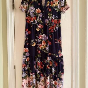 Johnny Was Floral Midi Print Women's Dress